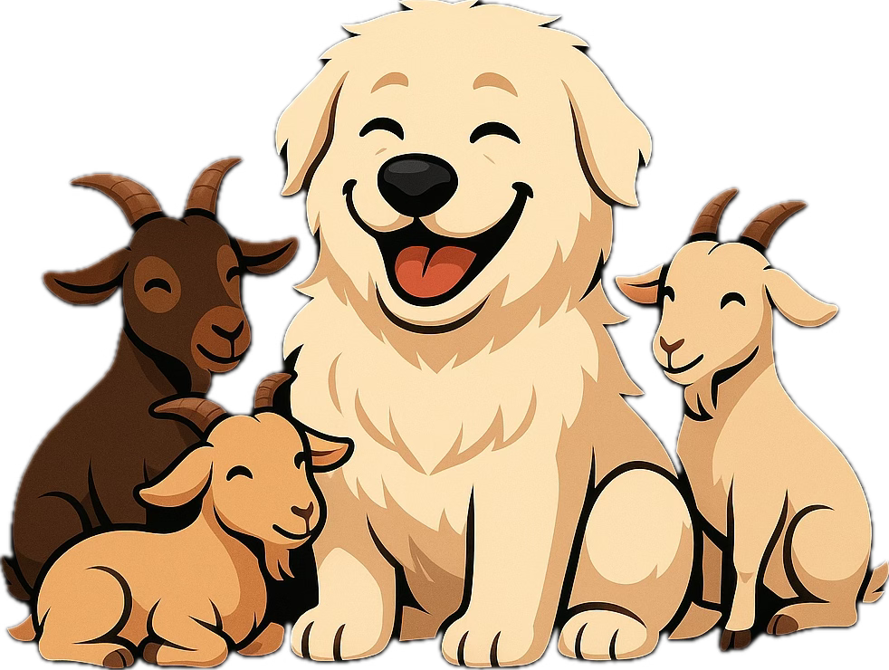 Doge character with goats